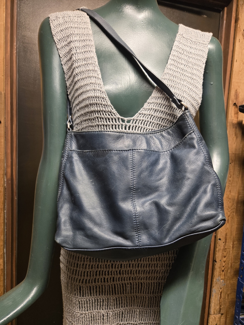 St. John's Bay Navy Leather Shoulder Bag